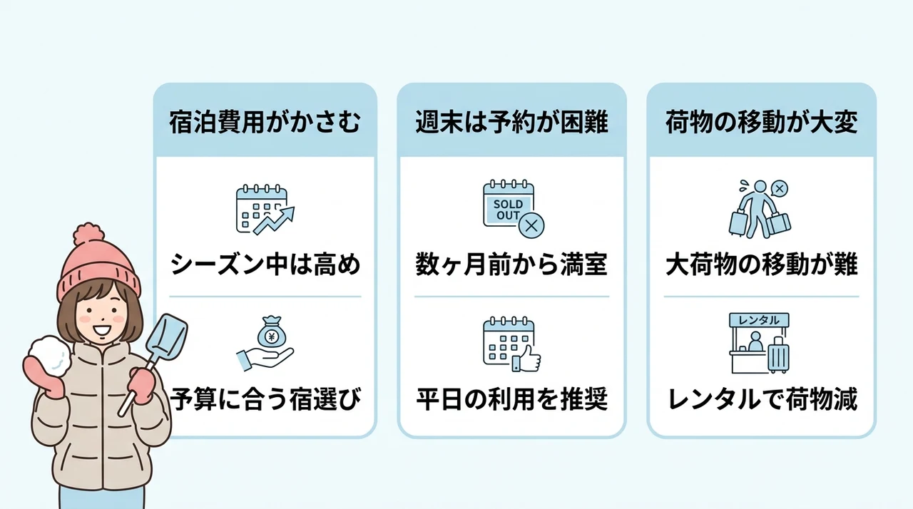事前に確認したい雪遊びホテル泊のデメリット3つ