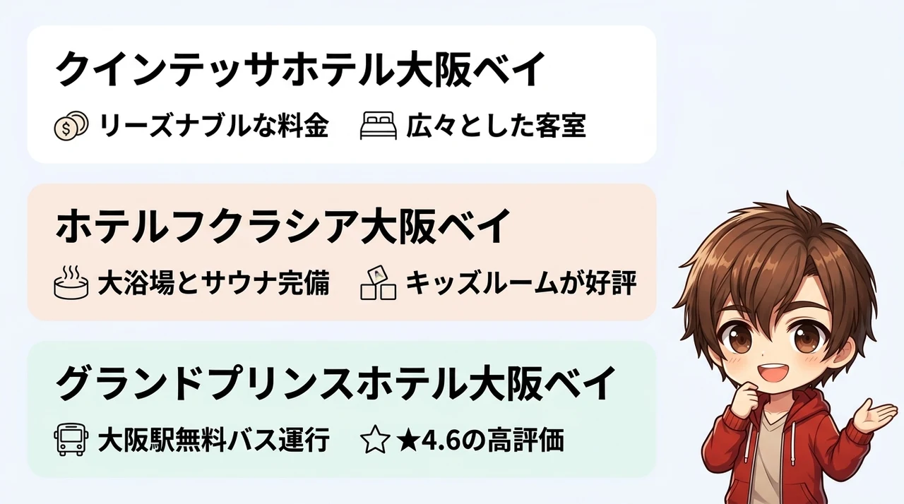 コスパ重視！広い客室と無料特典が嬉しいホテル3選