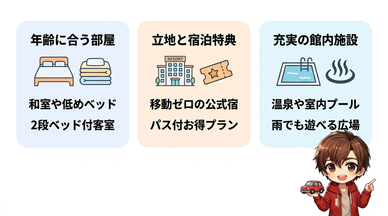 鈴鹿サーキットの子連れホテル選びで失敗しない3つのポイント