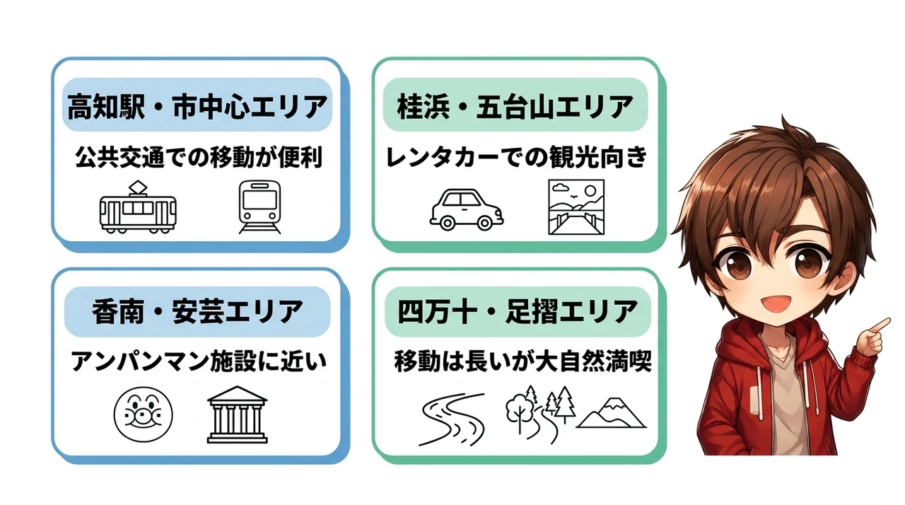 高知観光に便利！エリア別ホテルのアクセス比較