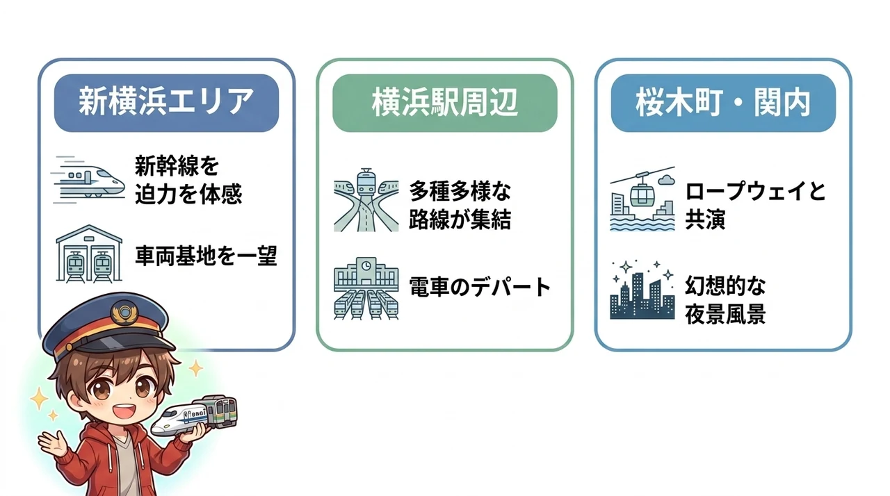 エリア別に見る横浜トレインビューホテルの特徴