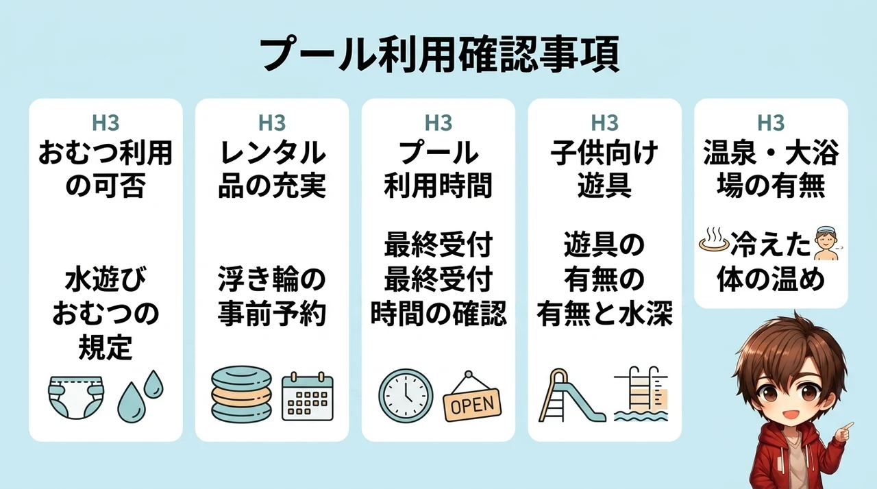 子連れプールホテル選びで確認したい5つのポイント