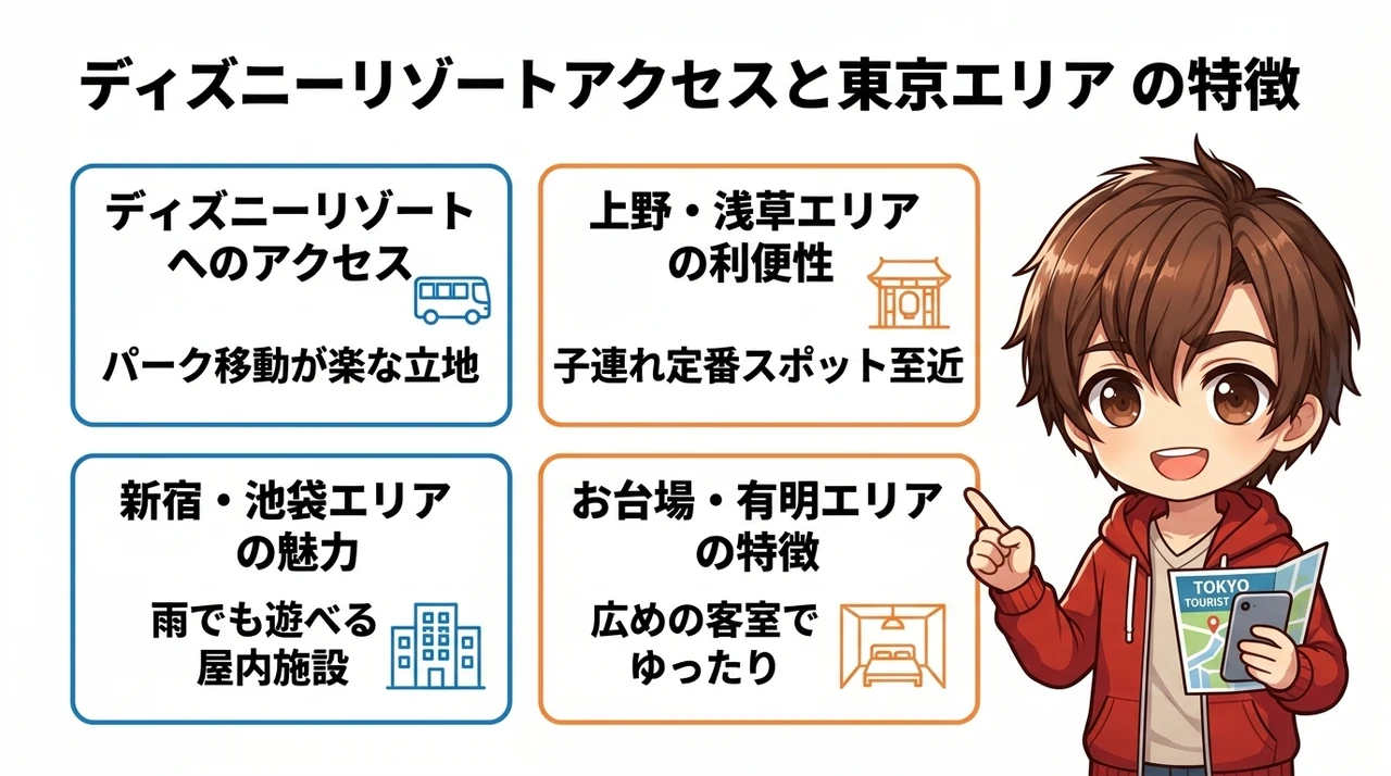 観光エリア別に見る東京の家族向け宿泊事情