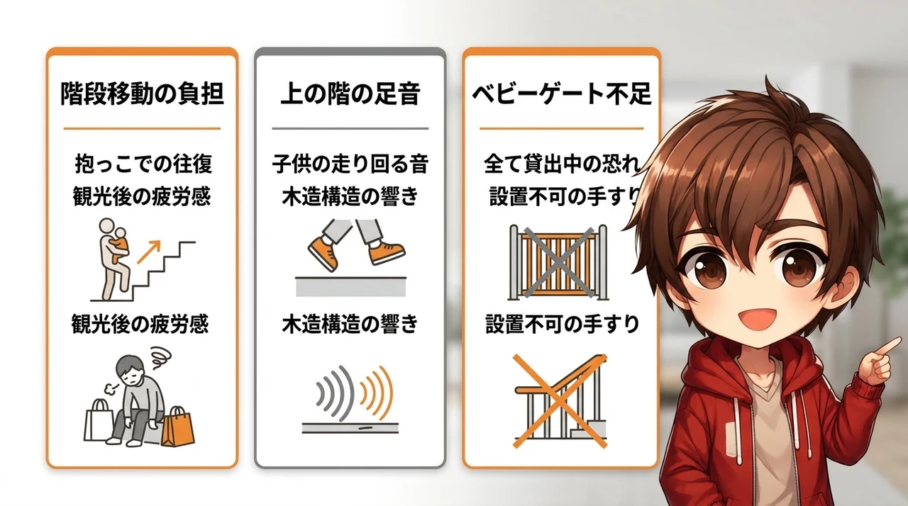 知っておきたい子連れメゾネットホテルの悪い口コミ